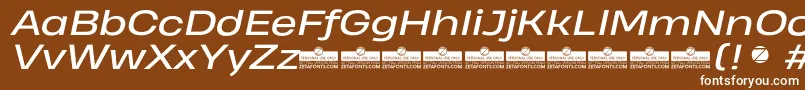 HeadingProWideItalicTrial Font – White Fonts on Brown Background