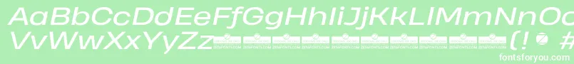 HeadingProWideItalicTrial Font – White Fonts on Green Background