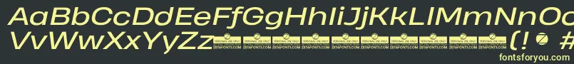 HeadingProWideItalicTrial Font – Yellow Fonts on Black Background