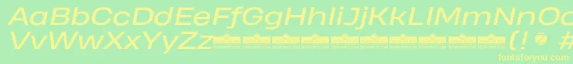 HeadingProWideItalicTrial Font – Yellow Fonts on Green Background