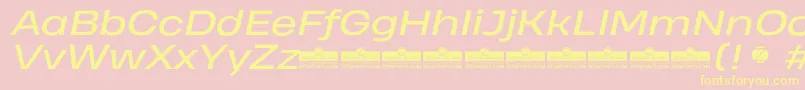 HeadingProWideItalicTrial Font – Yellow Fonts on Pink Background