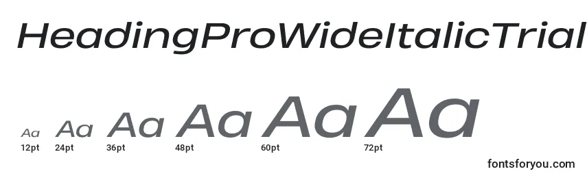 HeadingProWideItalicTrial Font Sizes