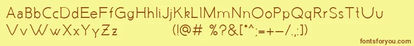 MalandrinoRegular Font – Brown Fonts on Yellow Background
