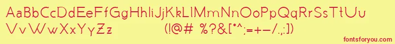 MalandrinoRegular Font – Red Fonts on Yellow Background