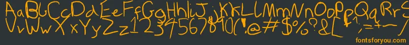 Inbetween-Schriftart – Orangefarbene Schriften auf schwarzem Hintergrund