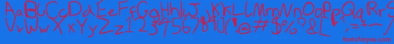 Inbetween Font – Red Fonts on Blue Background