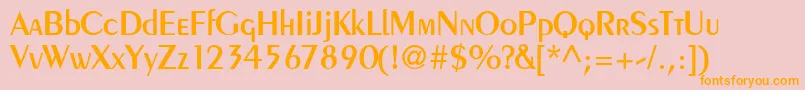 PeilotdbNormal-Schriftart – Orangefarbene Schriften auf rosa Hintergrund