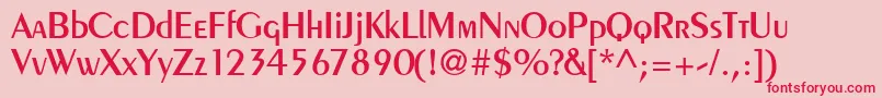 PeilotdbNormal Font – Red Fonts on Pink Background