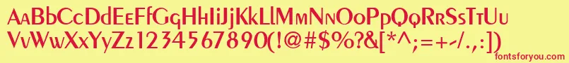 PeilotdbNormal Font – Red Fonts on Yellow Background