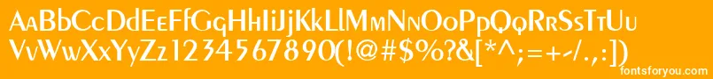 PeilotdbNormal-Schriftart – Weiße Schriften auf orangefarbenem Hintergrund