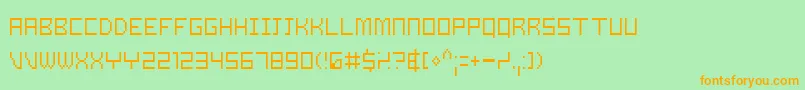 フォントSamsonLight – オレンジの文字が緑の背景にあります。