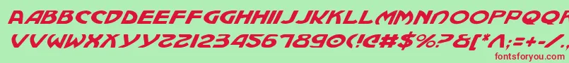 Fonte MachiavelliItalic – fontes vermelhas em um fundo verde