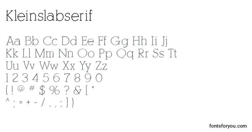 Schriftart Kleinslabserif – Alphabet, Zahlen, spezielle Symbole