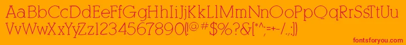 フォントKleinslabserif – オレンジの背景に赤い文字