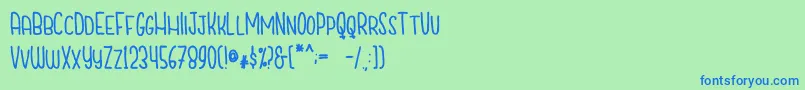 Шрифт CutiescapsFree – синие шрифты на зелёном фоне