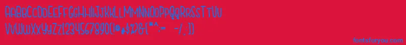 Шрифт CutiescapsFree – синие шрифты на красном фоне