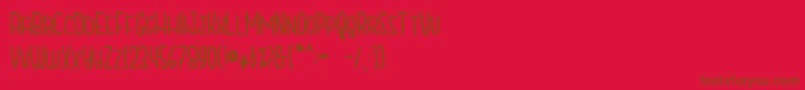 CutiescapsFree Font – Brown Fonts on Red Background