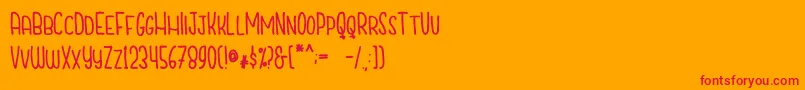 CutiescapsFree Font – Red Fonts on Orange Background