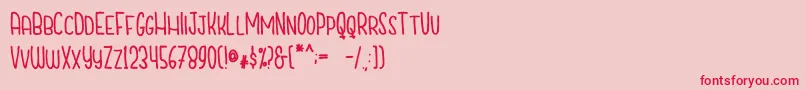 CutiescapsFree Font – Red Fonts on Pink Background