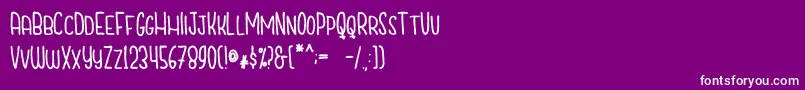 CutiescapsFree-Schriftart – Weiße Schriften auf violettem Hintergrund