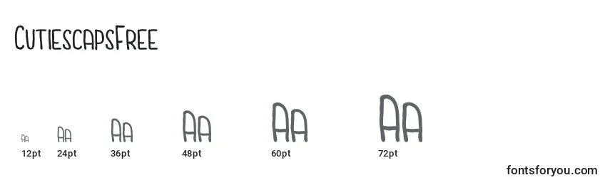 CutiescapsFree Font Sizes