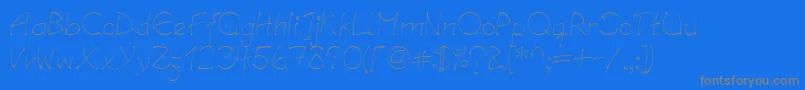 LinotypesalamanderRegular-Schriftart – Graue Schriften auf blauem Hintergrund