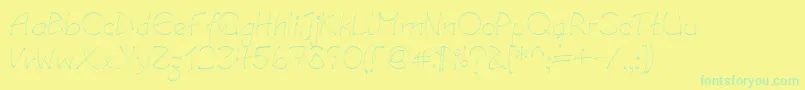 LinotypesalamanderRegular Font – Green Fonts on Yellow Background