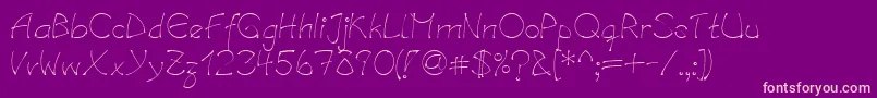Czcionka LinotypesalamanderRegular – różowe czcionki na fioletowym tle