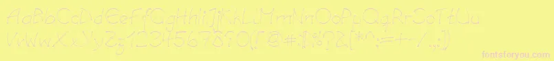 Fonte LinotypesalamanderRegular – fontes rosa em um fundo amarelo