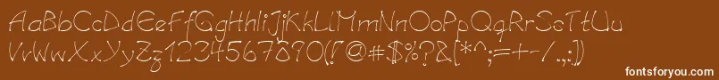 フォントLinotypesalamanderRegular – 茶色の背景に白い文字