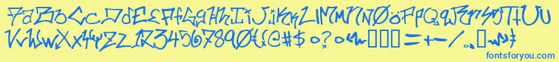 Ill.SkillzWildstyle Font – Blue Fonts on Yellow Background