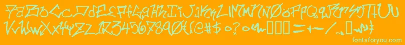 フォントIll.SkillzWildstyle – オレンジの背景に緑のフォント