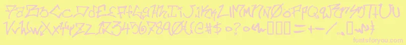 Ill.SkillzWildstyle Font – Pink Fonts on Yellow Background