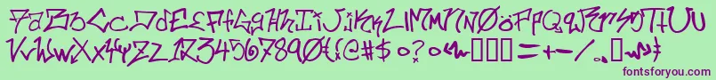 Ill.SkillzWildstyle Font – Purple Fonts on Green Background