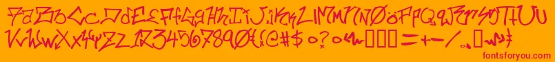 Ill.SkillzWildstyle Font – Red Fonts on Orange Background