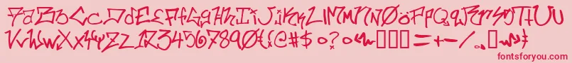 Ill.SkillzWildstyle Font – Red Fonts on Pink Background