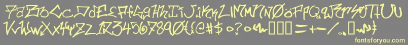 Czcionka Ill.SkillzWildstyle – żółte czcionki na szarym tle