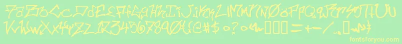 Ill.SkillzWildstyle Font – Yellow Fonts on Green Background