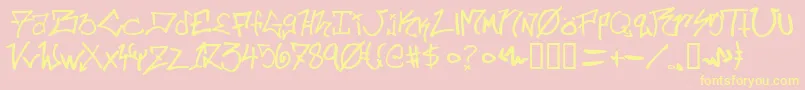 Ill.SkillzWildstyle Font – Yellow Fonts on Pink Background