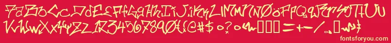Ill.SkillzWildstyle Font – Yellow Fonts on Red Background
