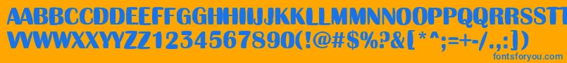 フォントAAlbionictitulinflBold – オレンジの背景に青い文字