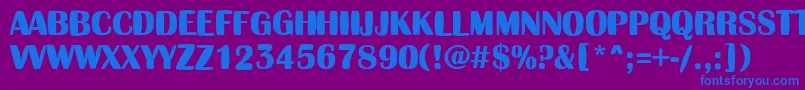 フォントAAlbionictitulinflBold – 紫色の背景に青い文字