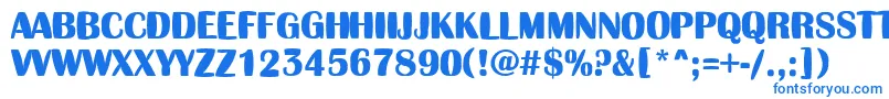 フォントAAlbionictitulinflBold – 白い背景に青い文字