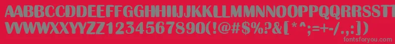 フォントAAlbionictitulinflBold – 赤い背景に灰色の文字