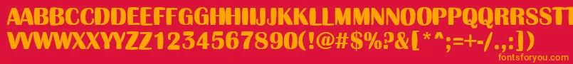 フォントAAlbionictitulinflBold – 赤い背景にオレンジの文字