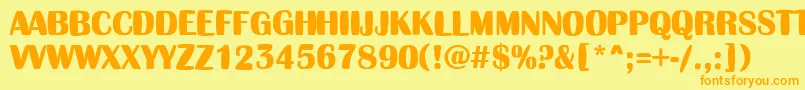 AAlbionictitulinflBold Font – Orange Fonts on Yellow Background