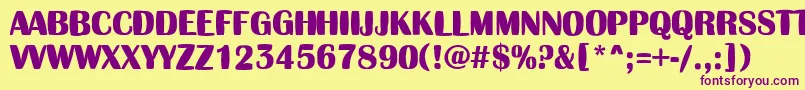 AAlbionictitulinflBold Font – Purple Fonts on Yellow Background