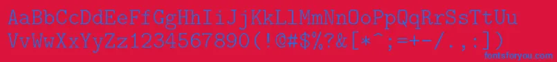 Lmmonolt10Regular Font – Blue Fonts on Red Background