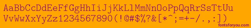 Lmmonolt10Regular Font – Purple Fonts on Orange Background