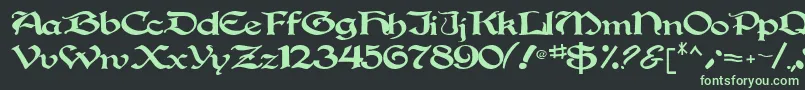 フォントGregorian – 黒い背景に緑の文字